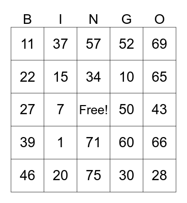 T - HAYES BINGO Card