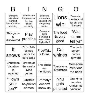 Thanksgiving Bingo Card