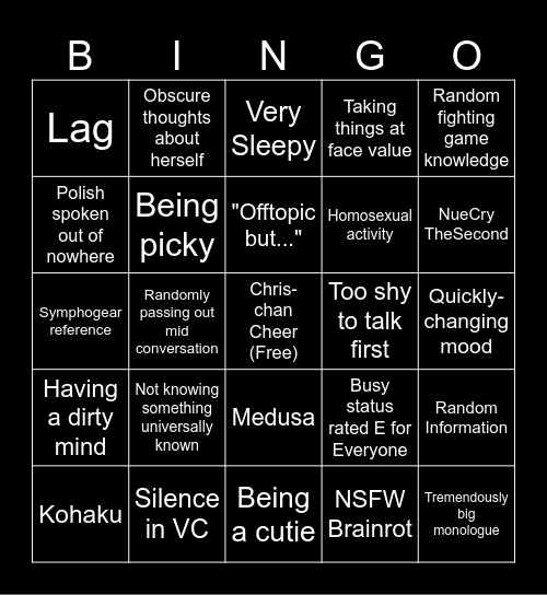 Weronika Bingo Card