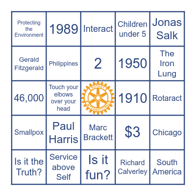ROTARY BINGO Card