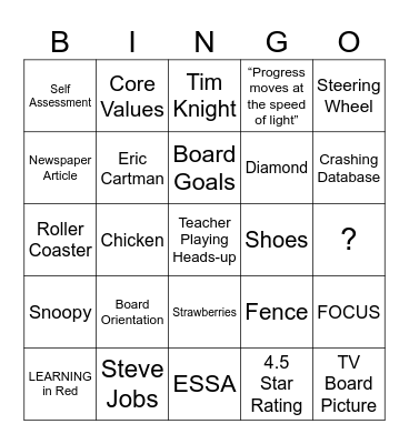 Tuscarawas Valley Trojans Bingo Card