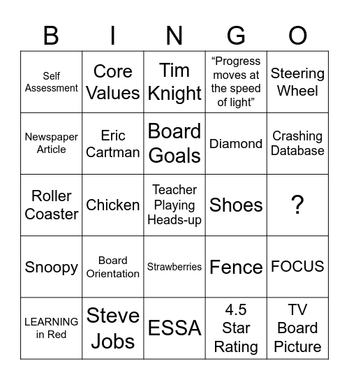 Tuscarawas Valley Trojans Bingo Card