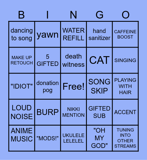 nattaleet 24 hr Bingo Card