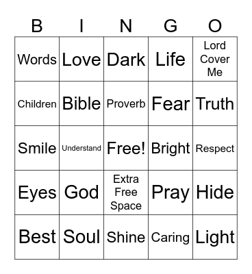 Shine Bright in his Light Bingo Card