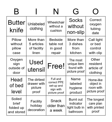 Safety Round Bingo Card