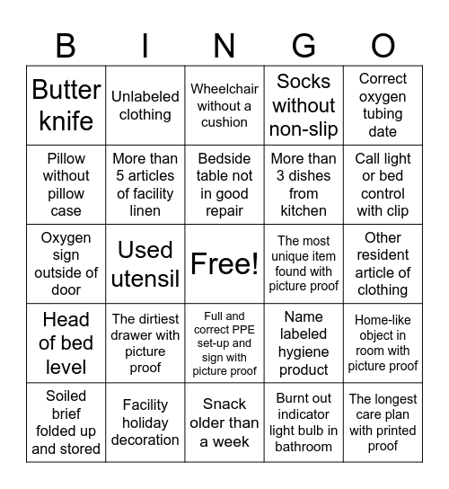 Safety Round Bingo Card