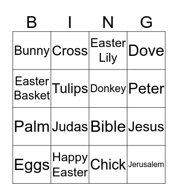 Easter Bingo Card