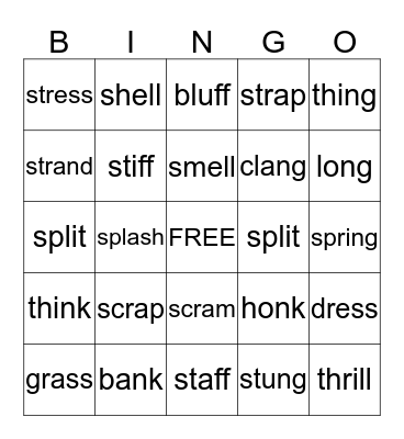 FLSZ/Welded/Clusters Bingo Card