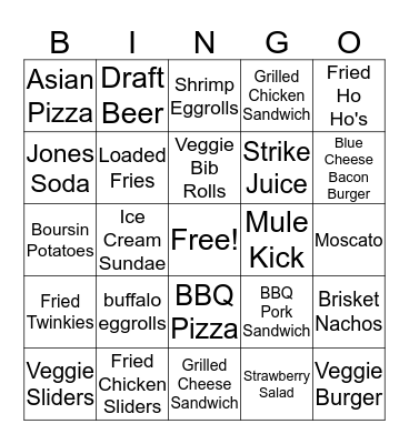 Corner Alley Bingo Card