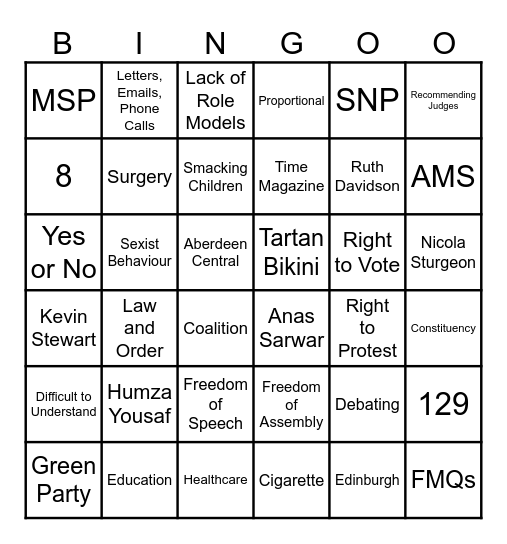 Democracy Mega Bingo Card