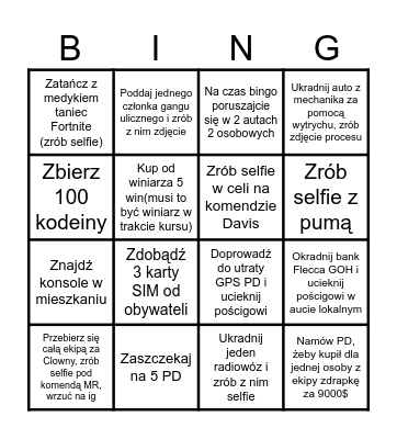 BINGO OD LCN Bingo Card