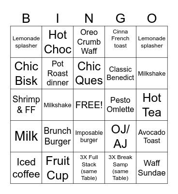 Server Bingo Card