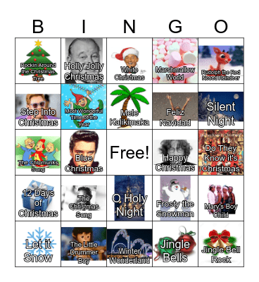 ADP Holiday Music Bingo Card