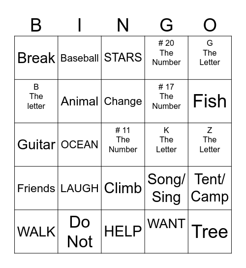 ASL: Chapter 4-6 Bingo Card