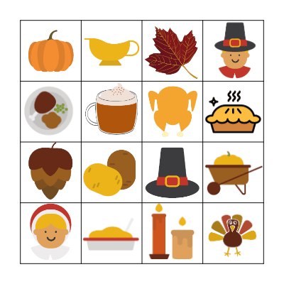 Thanksgiving bingo Card
