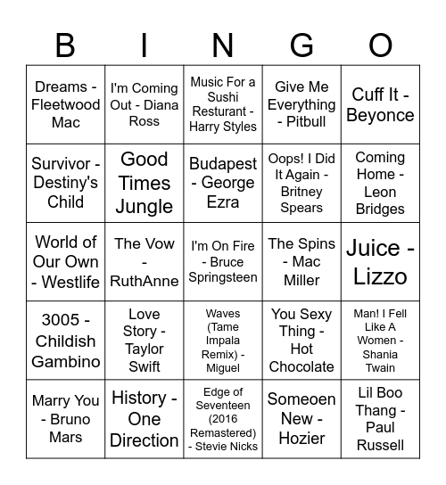 Debbie's Work Hen Bingo Card