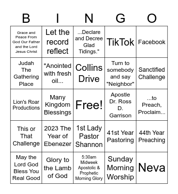 Happy Anniversary Apostle!!!! Bingo Card