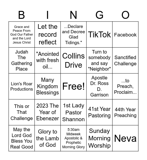 Happy Anniversary Apostle!!!! Bingo Card