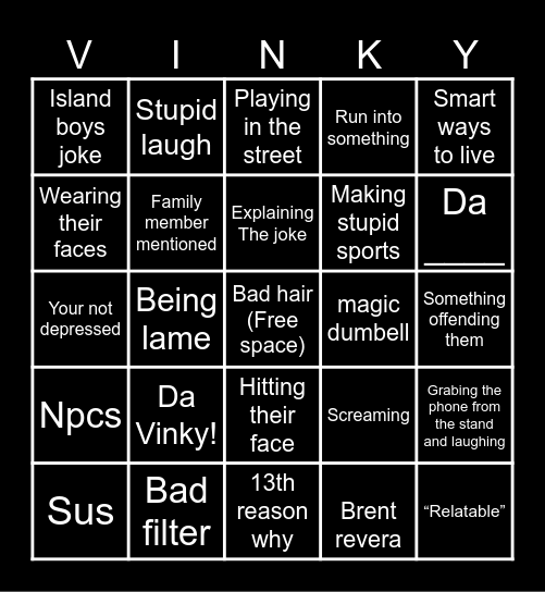 Da Vinky twins bingo Card