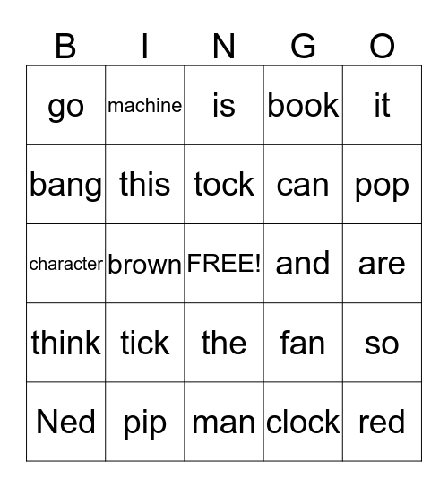 Ned and the Machine Bingo Card