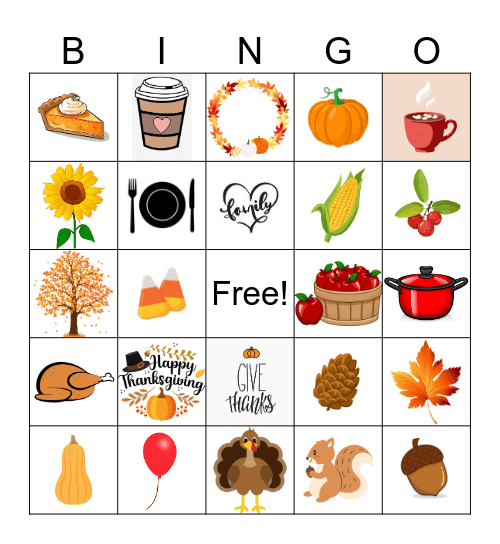 Thanksgiving Bingo Card