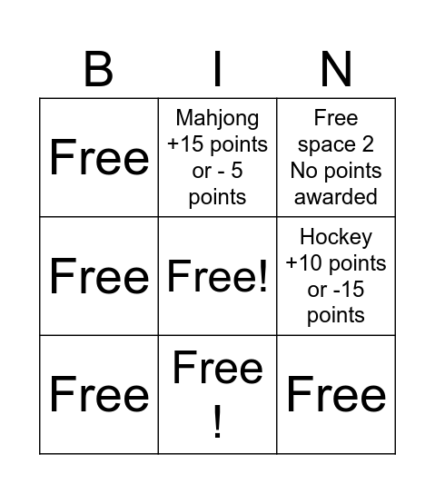 The Freckles Game Show Ep 1 Bingo Card