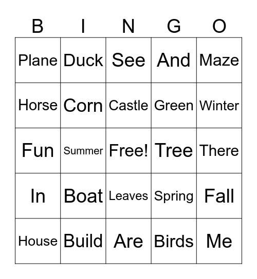 Building with Blocks Bingo Card