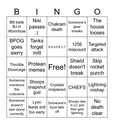 TEA Bingo Card