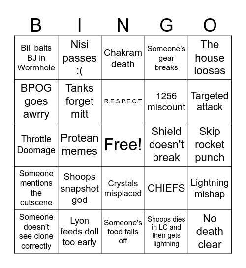 TEA Bingo Card