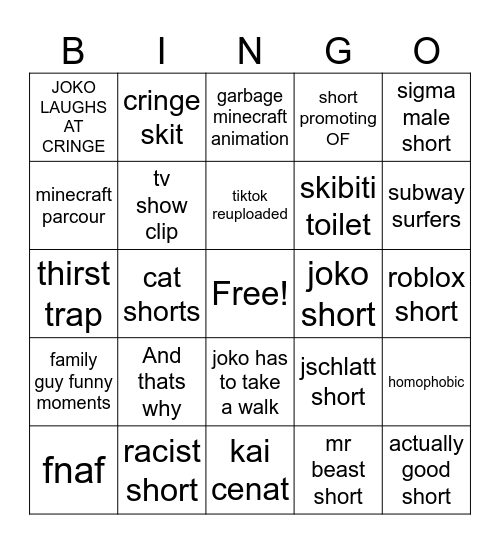 joko bingo Card