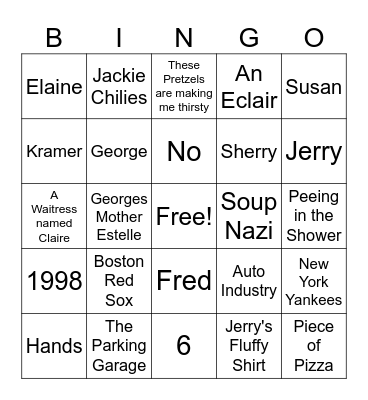 111623 Gm3 Seinfeld    4 corners Bingo Card