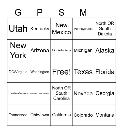 Choice Privileges Bingo Card