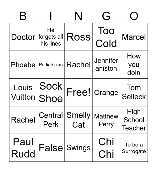 111623 Gm 4 Friends Bingo Card