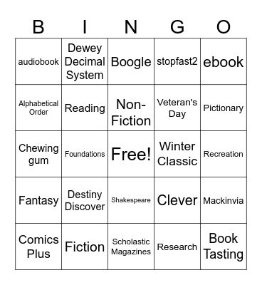 Fall Fun Bingo Card