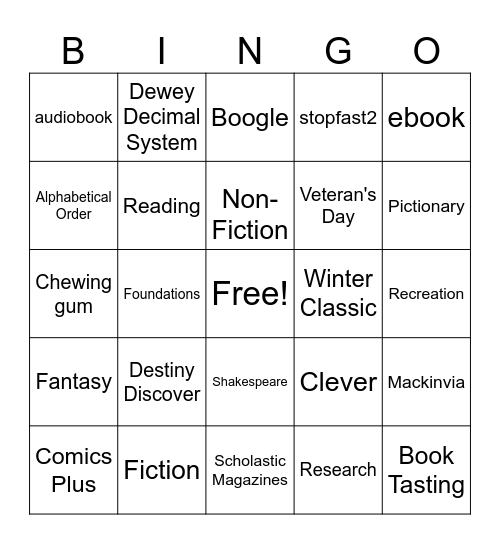 Fall Fun Bingo Card