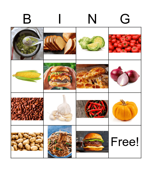 World of Food Bingo Card