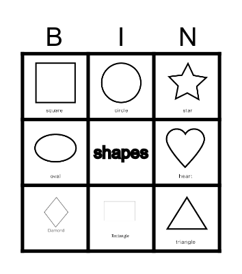 Bingo Shapes Bingo Card