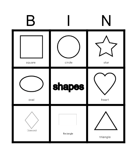 Bingo Shapes Bingo Card