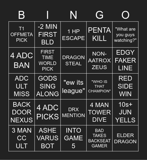 FESTIVAL PLAZA WORLDS WATCHPARTY Bingo Card