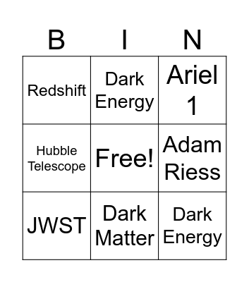 BINGO IN SPACE Bingo Card