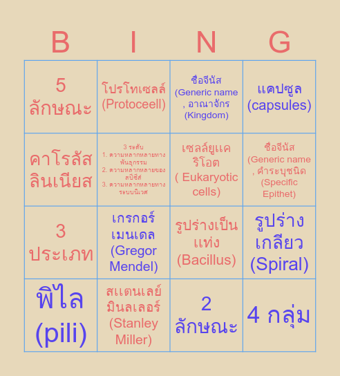 ความหลากหลายทางชีวภาพ Bingo Card