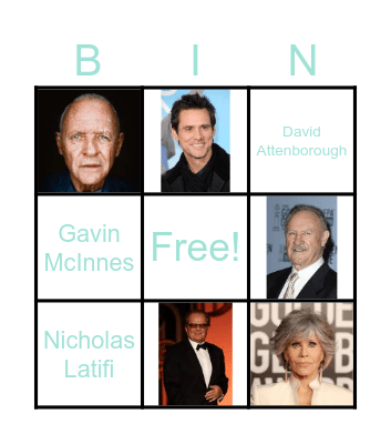 Celebrity Death Bingo Card