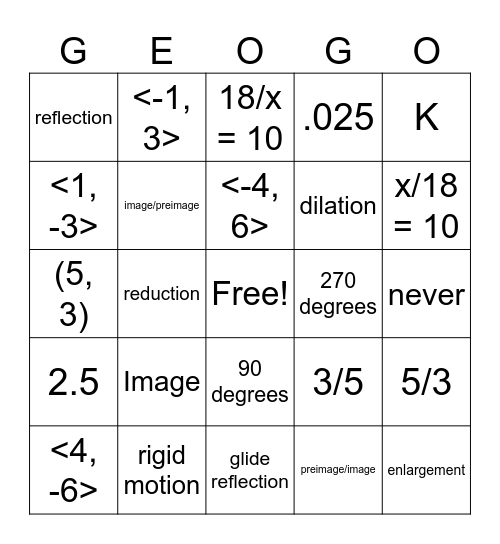 Chapter 4 review Bingo Card