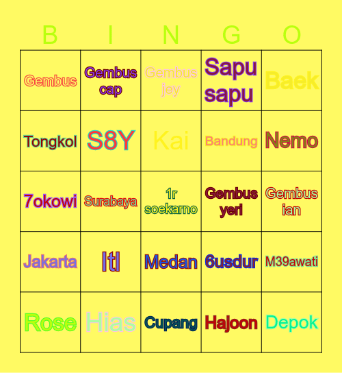 𐙚 sehwi 𐙚 Bingo Card