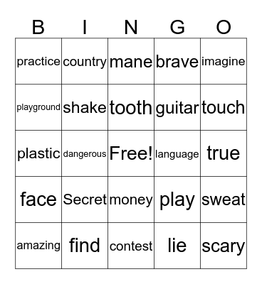 Easy Time to Read 1 1-8 Bingo Card