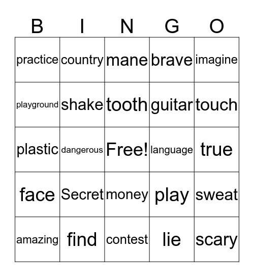 Easy Time to Read 1 1-8 Bingo Card