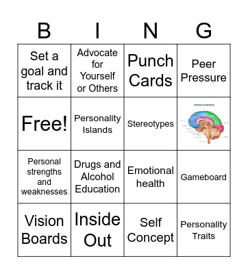 5th grade Health Bingo Card