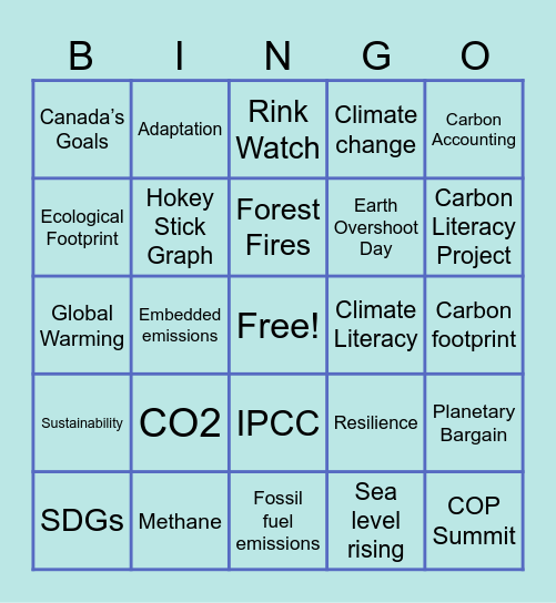 Climate Bingo Card