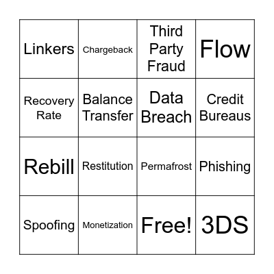 Fraud 101 Bingo Card
