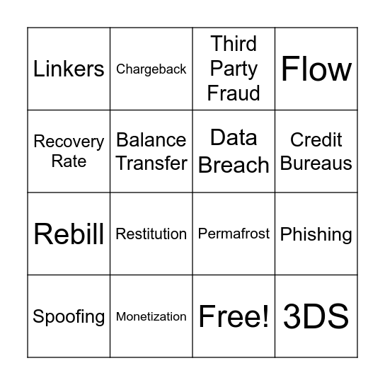 Fraud 101 Bingo Card